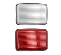 CENPEK 2 Piezas Porta Tarjetas de Crédito, Cartera de Tarjetas de Crédito de Metal, Protector de Tarjetas, Aluminio (Plata, Rojo)