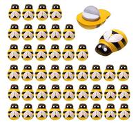 CENPEK 200 piezas de abejas pequeñas de madera, autoadhesivas, pintadas, parte trasera plana, bloque de abejorro, decoración de álbumes de recortes, decoración y manualidades