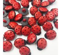 CENPEK 200 piezas de botones de resina de mariquita, accesorios de coser, manualidades de bricolaje