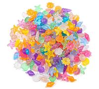 CENPEK 200 Piezas Piedras Guijarros Brillantes Conchas Luminosas Coloridas Conchas Estrella Mar Adoquines Decoraciones Grava para Tanque Peces Piedras Decorativas Resplandecientes