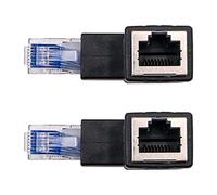 CENPEK 2PCS 90 Grados RJ45 Macho a RJ45 Hembra Adaptador Codo Conector Compatible con Cat5e Cat6 Estándares RJ45 Cable (ángulo hacia Abajo)