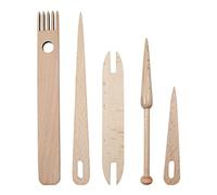 CENPEK 5 piezas de herramientas de telar de madera, agujas de tejer de ganchillo, palo de transporte para manualidades de tapiz