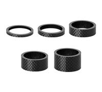CENPEK 5 Uds Espaciadores De Auriculares De Bicicleta, Arandela Elevadora De Fibra De Carbono para Bicicleta De Carretera, 3 Mm/ 5 Mm/ 10 Mm/ 15 Mm/ 20 Mm
