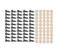 CENPEK 50 ojos de seguridad de plástico negro con arandelas para manualidades de animales de peluche, ojos de oso de peluche de 8 mm para proyectos de manualidades.