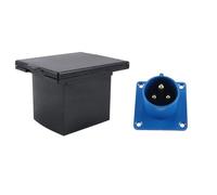 CENPEK Accesorios para conversión de autocaravanas, toma de corriente impermeable de 16 A y 23 A, toma de corriente de 3 pines para caravanas y autocaravanas (negro)