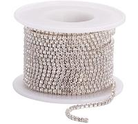 CENPEK Cadena de diamantes de imitación de cristal de 5 yardas para manualidades, ribete de flecos, joyería de diamantes (cristal AB)