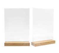 CENPEK Cartelera De Precio De Menú A5 De 2 Piezas, Soporte De Letrero De Acrílico De Exhibición De Doble Cara, Soporte De Exhibición De Plexiglás De Soporte Transparente A5 para Oficina, Escuela,