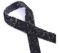 CENPEK Cinta de Diamantes de Cristal Imitación 1 Yarda para Cinturones, Tartas y Manualidades - 2 cm Ancho (Negro)