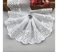 CENPEK Cinta de encaje de 8 cm de ancho para costura, bordado, ribete vintage, bordados, adornos y manualidades, color blanco