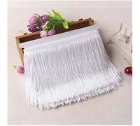 CENPEK Cinta de flecos de encaje de 10 yardas de 4 pulgadas, cinta blanca para vestido de baile latino, decoración de ropa, pantalla de lámpara y decoración de almohada, color blanco