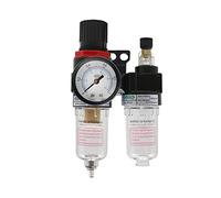 CENPEK Filtro de aire de compresor de 1/4 "Regulador de presión de aire Separador de aceite de agua Filtro de trampa con lubricador Copa para herramientas de aire System-A