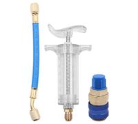 CENPEK Herramienta Inyector Aceite 30 Ml Herramienta Inyector Aire Acondicionado con Conector De 1/4 De Pulgada Inyector Aceite Tinte Azul Adaptador Aire Acondicionado Automático