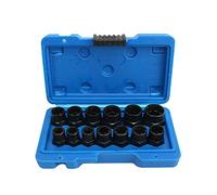 CENPEK Juego de 13 zócalos giratorios, removedor de pernos dañado por impulsión de 3/8 pulgadas, juegos de zócalos extractores de tuercas para la extracción de tuercas de rueda de bloqueo