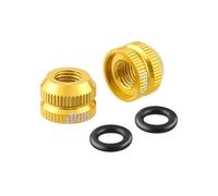 CENPEK Juego De 2 Tuercas Para Válvula De Neumático De Bicicleta, Con Juntas Tóricas Selladas, Para Accesorios De Bicicleta De Montaña Y Carretera, Color Dorado.
