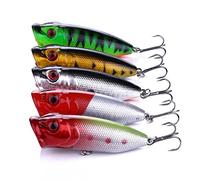 CENPEK Juego de 5 señuelos de pesca de 6,5 cm, señuelo flotante de aguas altas, cebo de natación realista para aparejos de pesca para agua dulce, lucio lucio