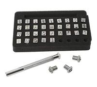 CENPEK Juego de herramientas de estampación de cuero profesional de 37 piezas con número y alfabeto, herramienta de cuero para artesanía en cuero-6,5 mm