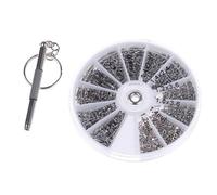 CENPEK Juego de herramientas surtido de tuercas de metal, 600 unidades, kit de herramientas de reparación de tornillos pequeños M1 M1.2 M1.4 M1.6 para relojes Gafas