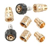 CENPEK Kit de 8 adaptadores de lavadora a presión, accesorios de conexión rápida para manguera de jardín, giratorio M22 a conexión rápida de 3/8 pulgadas, 3/4 pulgadas a liberación rápida