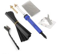 CENPEK Kit de soldador de plástico, 80 W, kit de soldadura de plástico para parachoques, reparación de kayak, dos puntas, una malla, soporte de metal, varillas blancas y negras - 220v