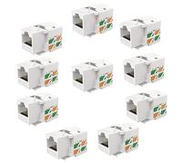 CENPEK Paquete de 10 conectores Cat6 RJ45 Keytone (Cat 6 / Cat6 Keystone Jack) en blanco con soporte Keytone Punch-Down