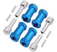 CENPEK Paquete de 4 espaciadores de Rueda RC 12 mm Bujes de transmisión Hexagonal Acoplador de Aluminio Extensión de Desplazamiento de 25 mm para 1/10 RC Crawler Piezas de automóvil-Azul