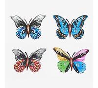 CENPEK Paquete de 4 piezas de metal mariposa decoración colgante de pared para patio, jardín, patio trasero al aire libre