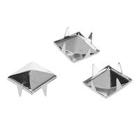 CENPEK Pendientes de cabeza de clavo en forma de pirámide cuadrados de metal remaches de cuero para artesanía en cuero, manualidades, ropa, bolsos, adornos de bolsos (10 mm, plata, 200 unidades)