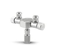 CENPEK Válvula reguladora divisora de 2 vías de Metal Plateado para Tanque de CO2 de Plantas de Acuario