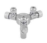 CENPEK Válvula reguladora divisora de 3 vías de metal plateado para tanque de CO2 de plantas de acuario