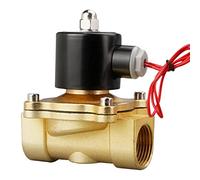 CENPEK Válvula solenoide eléctrica de latón, válvula de Aire de 3/4 Pulgadas y 220 V Normalmente Cerrada para Agua, Aire, Gas, Combustible y Aceite