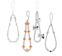 CENRONG Cadenas de teléfono con Cuentas,4 Piezas Colgantes de Mano para Móvil con Cuentas Cordón para Teléfono Celular Encanto teléfono Celular Pulsera Antipérdida