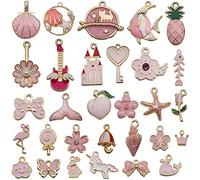 CENRONG Colgantes Dijes para Pulseras Collares Pendientes 31pcs Charm Colgante Esmalte Accesorios De Aleación, para Llaveros, Pulseras, Collares, Pendiente