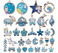 CENRONG Colgantes Dijes para Pulseras Collares Pendientes 31pcs Charm Colgante Esmalte Accesorios De Aleación, para Llaveros, Pulseras, Collares, Pendiente