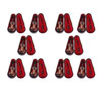 Censous 10 x Regalos Violín Instrumento Musical Réplica Miniatura con Caso, 8 x 3 cm