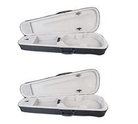 Censous 2 fundas para violín de tamaño 1/2 profesional, forma triangular, rígida para violín, color plateado