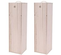 Censous 2X Caja de Embalaje de Madera de la Botella de Vino Rojo para Flauta de Champán Almacenaje Especial de Papel de Regalo de Madera para Vino Puede Hacer Logo Regalo Caja de Embalaje