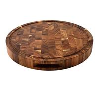 Censous de cortar de grano final de madera, bloque de carnicero de madera, tabla gruesa de madera, de cortar redondas de madera