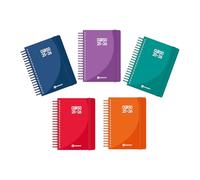 Centauro - Set Agenda Escolar 2025 2026 a6 Dia Página, 5 Unidades de Colores Surtidos, Hojas 70g, Español, Tapa Dura, Espiral PVC, Incluye Hojas Especiales para Estudiantes y Pegatinas, FSC