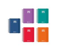 Centauro - Set Agenda Escolar 2025 2026 a6 Dia por Página, 5 Unidades de Colores Surtidos, Hojas 70g, Español, Tapa Flexible, Encuadernación Espiral, Incluye Planificador de Estudios y Pegatinas, FSC