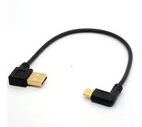 CentBest Cable USB C enchapado en oro 90 Grados USB 2.0 a tipo C Cable de extensión macho en ángulo derecho/izquierdo Cable de extensión de sincronización de datos Cargador (90°Type C-USB 2.0 Right)