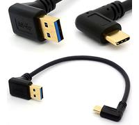 CentBest Extensión de cable USB en ángulo enchapado en oro C 90 grados tipo C a USB 3.0 Convertidor en ángulo recto macho Sincronización de datos Cable de carga USB-C (TypeC 90°-USB3.0 UP)
