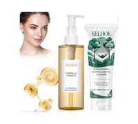 Centella Cleansing Oil and Centella Facial Cleanser Set - Centella Light Cleansing Oil, Centella Asiatica Extract, Gentle and Refreshing, Not Tight, f