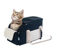 Center Console Dog Car Seat - Dutch Velvet Foam 46x23x24cm | Plush Dog Protection Seat, Detachable Armrest Booster | No Slip Car Pet Booster for Traveling, Camping, Road Trips, Vehicle Safety