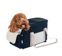 Center Console Dog Car Seat - Plush Dog Protection Seat with Detachable Armrest, Non-Slip Car Pet Booster Seat for Safe Travel and Camping, Comfortable Pet Seat for Cars