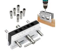Centering Dowel Jig - Adjustable Drill Guide, Precision Doweling Tool, Widen Wood Dowel Locator, Durable Metal Body | Woodworking Hole Puncher for Straight Accurate Drilling, Carpentry DIY Workshop Us