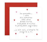 Central 23 1 Año Aniversario Tarjeta Esposo Esposa Pareja Amor Romántico Viene Con Pegatinas Regalo Aniversario Lindo Regalo