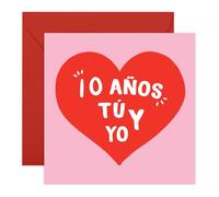 Central 23 10 Años Aniversario Tarjeta Corazón Amor Pareja Romántica Viene Con Pegatinas Regalo Aniversario Lindo Regalo