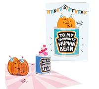 Central 23 3D Pop Up Tarjeta para hombre mujer - My Favourite Human Bean - Tarjeta de cumpleaños para marido y esposa - Tarjetas de felicitación emergentes 3D para novio novia