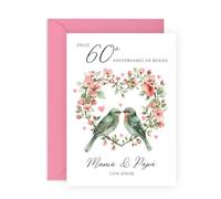 Central 23 60 Años Aniversario Diamante Mamá Papá Boda Celebración Viene Con Pegatinas Regalo Aniversario Lindo Regalo