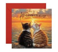 Central 23 Aniversario Tarjeta Gatos Romántica Atardecer Pareja Amigos Familia Viene Con Pegatinas Regalo Aniversario Lindo Regalo